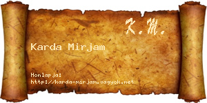 Karda Mirjam névjegykártya